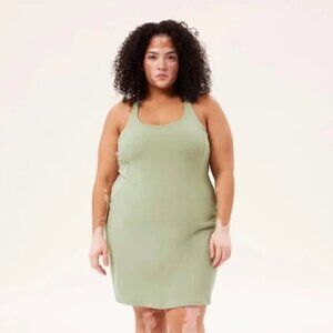 Girlfriend Collective Dress Paloma Green Racerback Matcha Exercise Women's Large